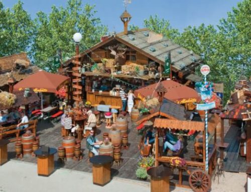 Almhütte und Biergarten